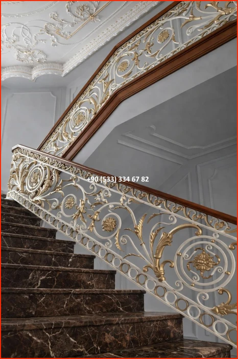 MERDİVEN KORKULUKLARI- MERDİVEN KORKULUK TASARIMI- FERFORJE MERDİVEN KORKULUK MODELLERİ met8500