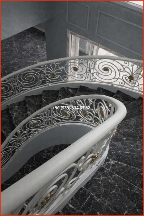 MERDİVEN KORKULUKLARI- MERDİVEN KORKULUK TASARIMI- FERFORJE MERDİVEN KORKULUK MODELLERİ met8504